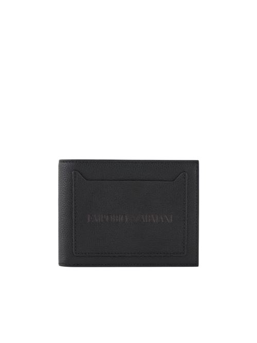 BIFOLD WALLET WITH EXTERNAL POCKET IN TUMBLED LEATHER Emporio Armani | EM001580 AF13788.UC001